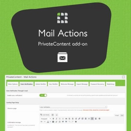 افزونه خصوصی سازی محتوا | PrivateContent – Mail Actions Add-on