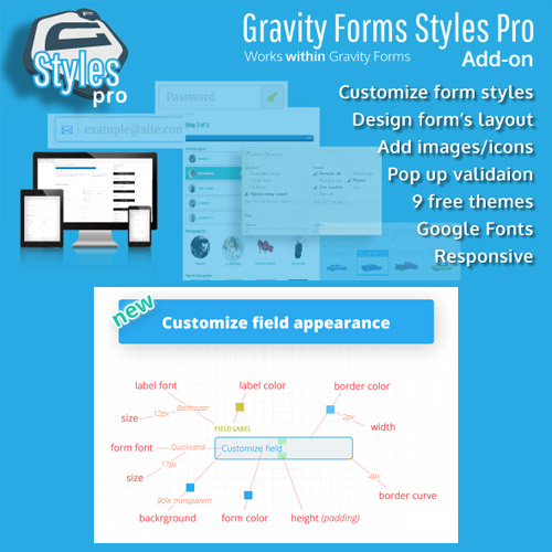 افزونه تغییر ظاهر گرویتی فرمز | Gravity Forms Styles Pro Add-on